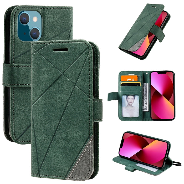 Estuche para teléfono de cuero con tapa horizontal empalmado con sensación de piel