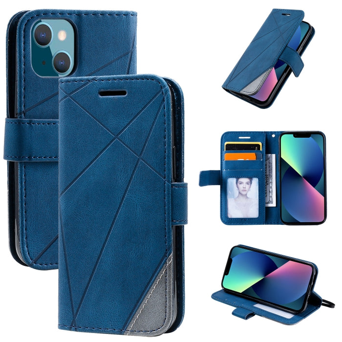 Estuche para teléfono de cuero con tapa horizontal empalmado con sensación de piel