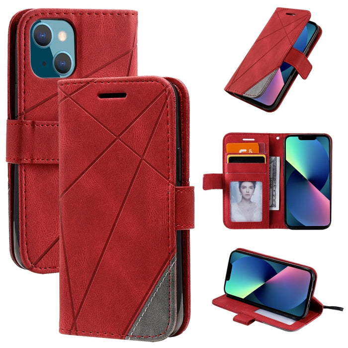 Estuche para teléfono de cuero con tapa horizontal empalmado con sensación de piel