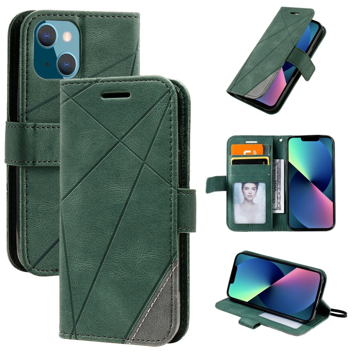 Estuche para teléfono de cuero con tapa horizontal empalmado con sensación de piel