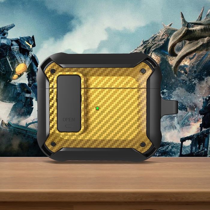 Estuche protector de auriculares de fibra de carbono Bumblebee con interruptor para AirPods 3