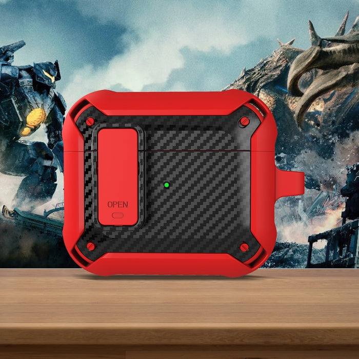 Estuche protector de auriculares de fibra de carbono Bumblebee con interruptor para AirPods 3