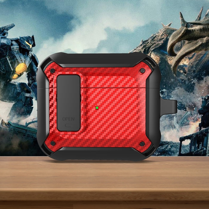 Estuche protector de auriculares de fibra de carbono Bumblebee con interruptor para AirPods 3