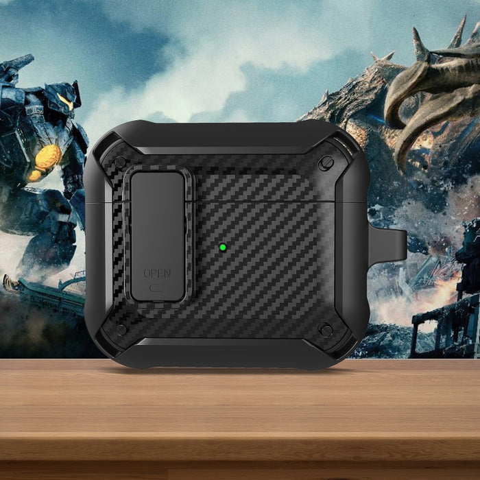 Estuche protector de auriculares de fibra de carbono Bumblebee con interruptor para AirPods 3