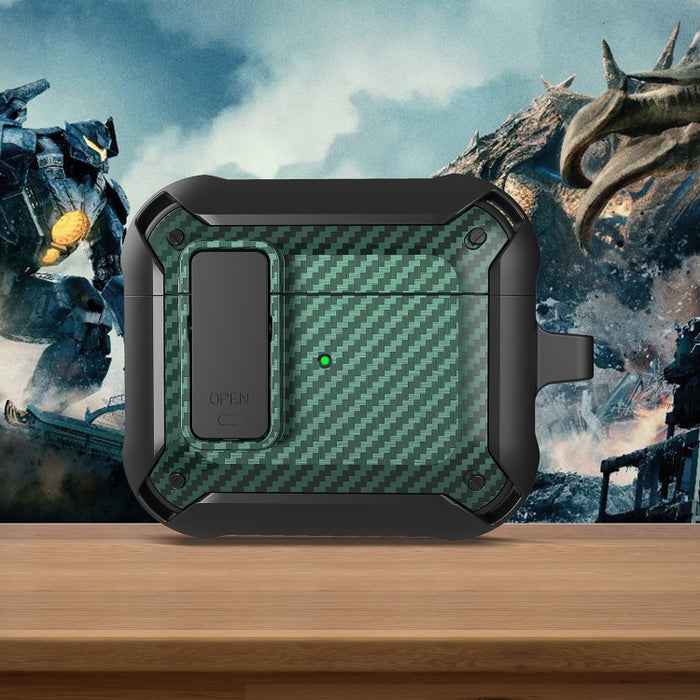 Estuche protector de auriculares de fibra de carbono Bumblebee con interruptor para AirPods 3