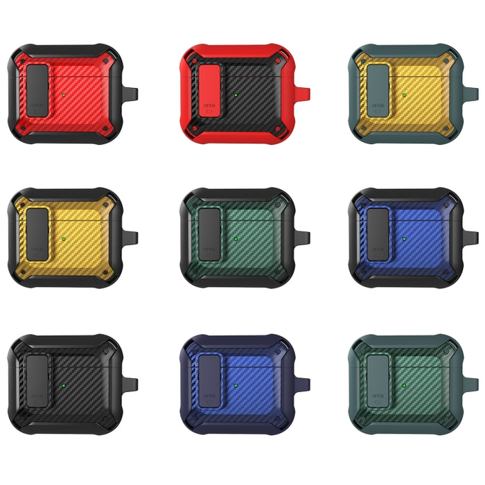 Estuche protector de auriculares de fibra de carbono Bumblebee con interruptor para AirPods 3