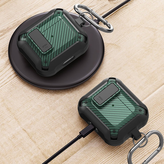 Estuche protector de auriculares de fibra de carbono Bumblebee con interruptor para AirPods 3