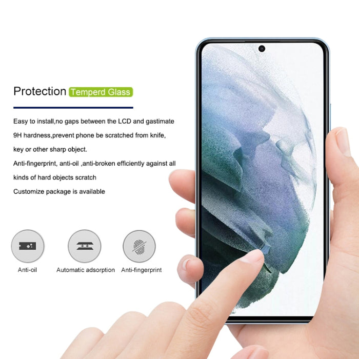 Mocolo 0.33mm 9H 2.5D Película de vidrio templado con impresión de seda y pegamento completo, For Samsung Galaxy S22+ 5G, For Samsung Galaxy S22 5G, For Samsung Galaxy M52 5G, For Xiaomi Redmi Note 11