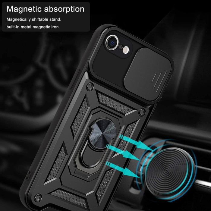 Diseño de cubierta de cámara deslizante Funda protectora para teléfono TPU + PC