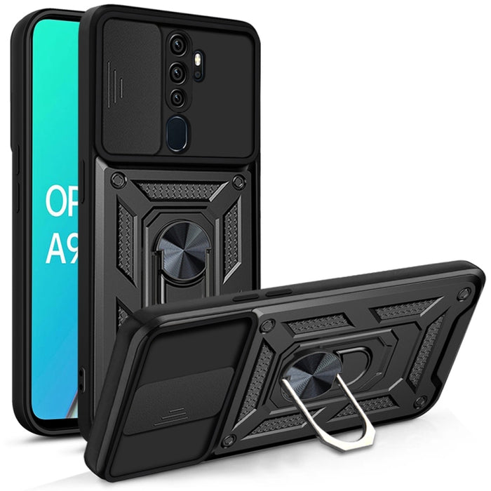 Diseño de cubierta de cámara deslizante Funda protectora para teléfono TPU + PC