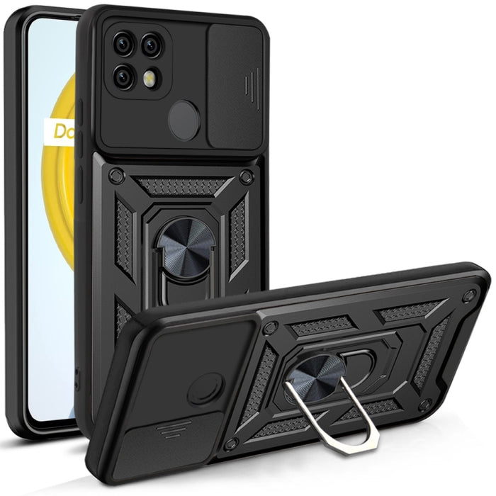 Diseño de cubierta de cámara deslizante Funda protectora para teléfono TPU + PC
