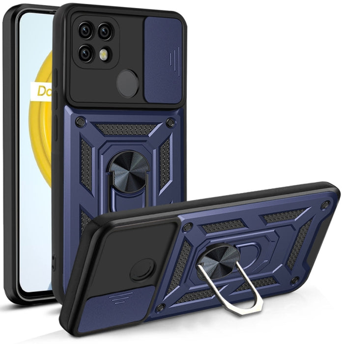 Diseño de cubierta de cámara deslizante Funda protectora para teléfono TPU + PC
