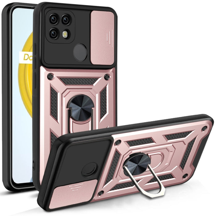 Diseño de cubierta de cámara deslizante Funda protectora para teléfono TPU + PC