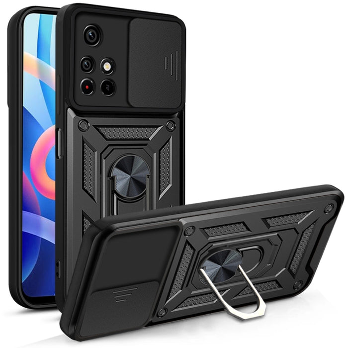 Diseño de cubierta de cámara deslizante Funda protectora para teléfono TPU + PC