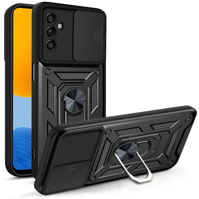 Diseño de cubierta de cámara deslizante Funda protectora para teléfono TPU + PC