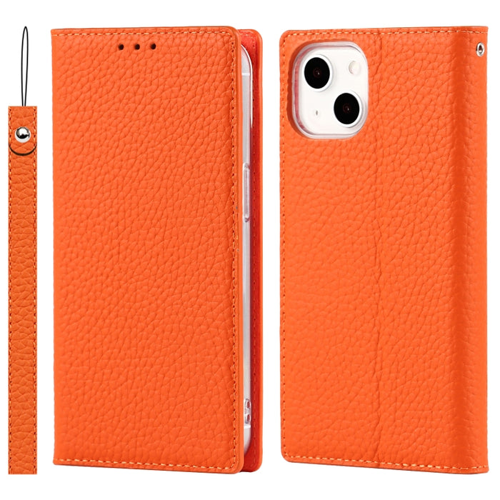 Estuche para teléfono de cuero con textura de litchi con cordón y soporte y ranuras para tarjetas y billetera