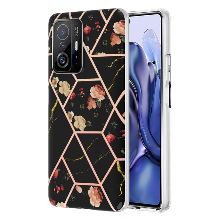 Caja de teléfono TPU con flor de mármol y empalme de galvanoplastia, For Xiaomi Mi 11T / Mi 11T Pro, For Xiaomi Redmi 10, For Xiaomi Redmi Note 9 / 10X 4G, For Samsung Galaxy Note20, For Samsung Galaxy Note20 Ultra, For Samsung Galaxy A13 5G