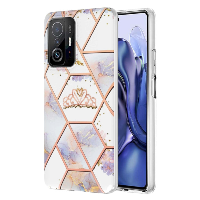 Caja de teléfono TPU con flor de mármol y empalme de galvanoplastia, For Xiaomi Mi 11T / Mi 11T Pro, For Xiaomi Redmi 10, For Xiaomi Redmi Note 9 / 10X 4G, For Samsung Galaxy Note20, For Samsung Galaxy Note20 Ultra, For Samsung Galaxy A13 5G