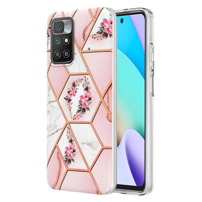 Caja de teléfono TPU con flor de mármol y empalme de galvanoplastia, For Xiaomi Mi 11T / Mi 11T Pro, For Xiaomi Redmi 10, For Xiaomi Redmi Note 9 / 10X 4G, For Samsung Galaxy Note20, For Samsung Galaxy Note20 Ultra, For Samsung Galaxy A13 5G