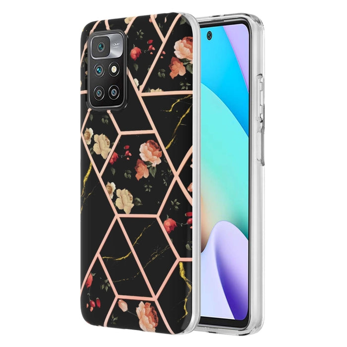 Caja de teléfono TPU con flor de mármol y empalme de galvanoplastia, For Xiaomi Mi 11T / Mi 11T Pro, For Xiaomi Redmi 10, For Xiaomi Redmi Note 9 / 10X 4G, For Samsung Galaxy Note20, For Samsung Galaxy Note20 Ultra, For Samsung Galaxy A13 5G