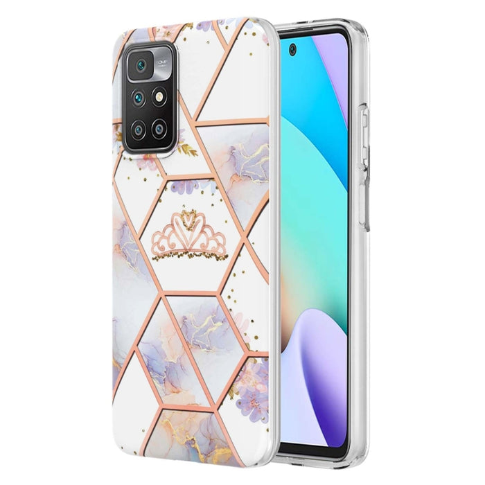 Caja de teléfono TPU con flor de mármol y empalme de galvanoplastia, For Xiaomi Mi 11T / Mi 11T Pro, For Xiaomi Redmi 10, For Xiaomi Redmi Note 9 / 10X 4G, For Samsung Galaxy Note20, For Samsung Galaxy Note20 Ultra, For Samsung Galaxy A13 5G