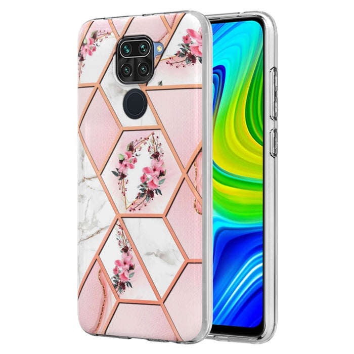 Caja de teléfono TPU con flor de mármol y empalme de galvanoplastia, For Xiaomi Mi 11T / Mi 11T Pro, For Xiaomi Redmi 10, For Xiaomi Redmi Note 9 / 10X 4G, For Samsung Galaxy Note20, For Samsung Galaxy Note20 Ultra, For Samsung Galaxy A13 5G