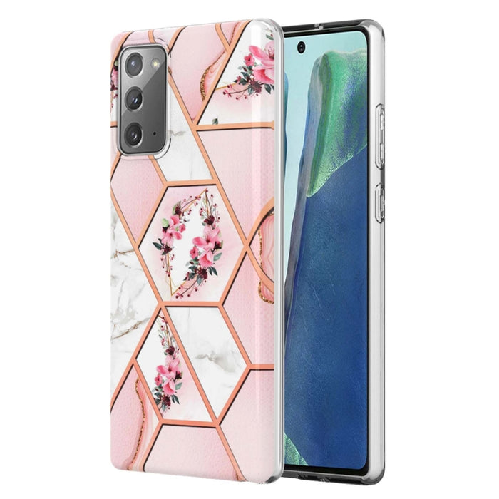 Caja de teléfono TPU con flor de mármol y empalme de galvanoplastia, For Xiaomi Mi 11T / Mi 11T Pro, For Xiaomi Redmi 10, For Xiaomi Redmi Note 9 / 10X 4G, For Samsung Galaxy Note20, For Samsung Galaxy Note20 Ultra, For Samsung Galaxy A13 5G