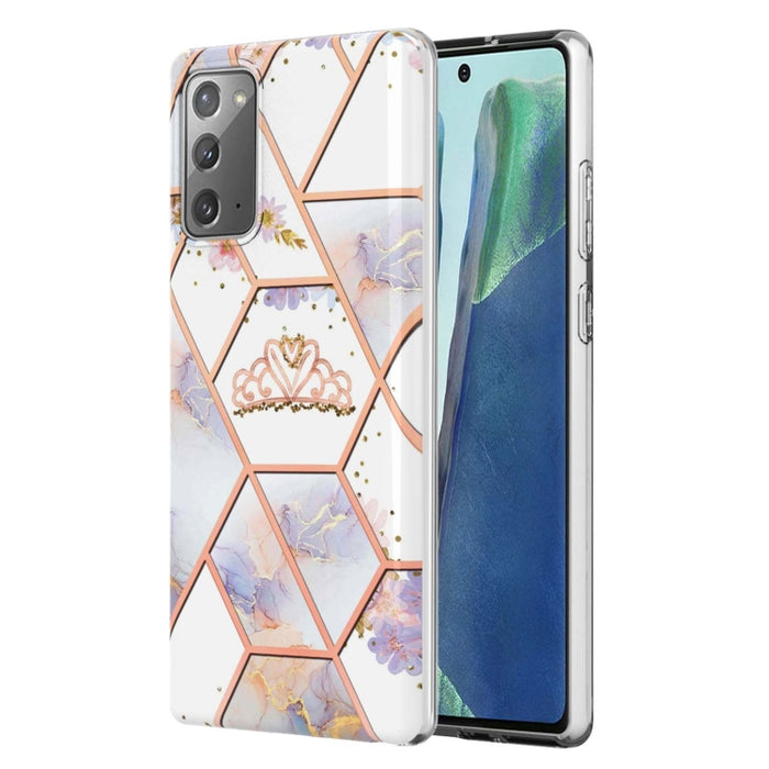 Caja de teléfono TPU con flor de mármol y empalme de galvanoplastia, For Xiaomi Mi 11T / Mi 11T Pro, For Xiaomi Redmi 10, For Xiaomi Redmi Note 9 / 10X 4G, For Samsung Galaxy Note20, For Samsung Galaxy Note20 Ultra, For Samsung Galaxy A13 5G