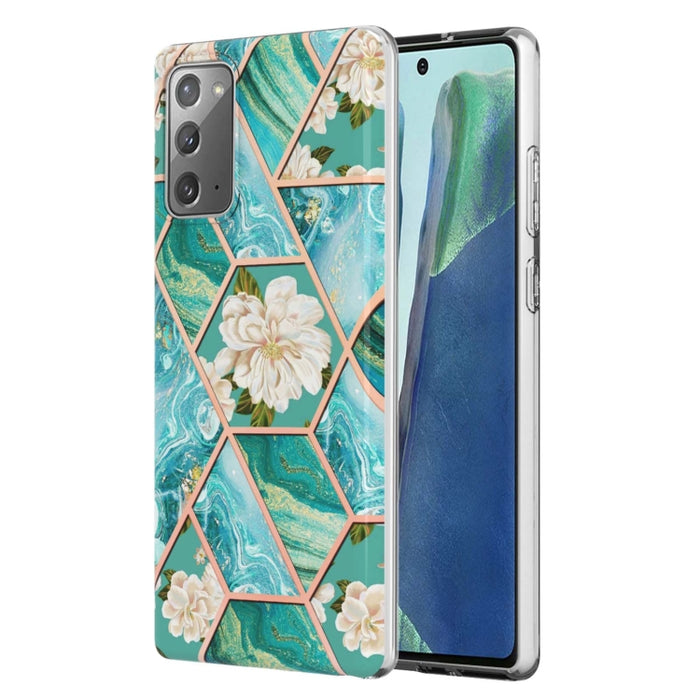 Caja de teléfono TPU con flor de mármol y empalme de galvanoplastia, For Xiaomi Mi 11T / Mi 11T Pro, For Xiaomi Redmi 10, For Xiaomi Redmi Note 9 / 10X 4G, For Samsung Galaxy Note20, For Samsung Galaxy Note20 Ultra, For Samsung Galaxy A13 5G