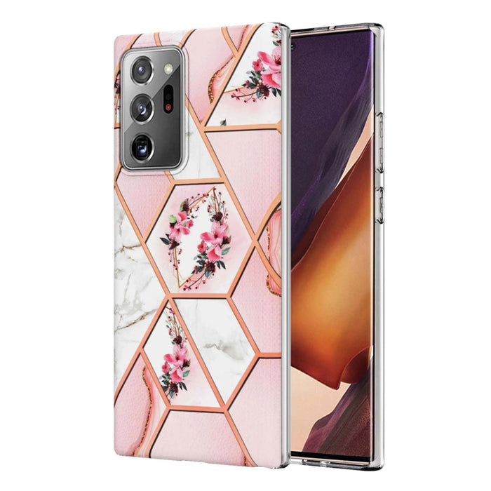 Caja de teléfono TPU con flor de mármol y empalme de galvanoplastia, For Xiaomi Mi 11T / Mi 11T Pro, For Xiaomi Redmi 10, For Xiaomi Redmi Note 9 / 10X 4G, For Samsung Galaxy Note20, For Samsung Galaxy Note20 Ultra, For Samsung Galaxy A13 5G