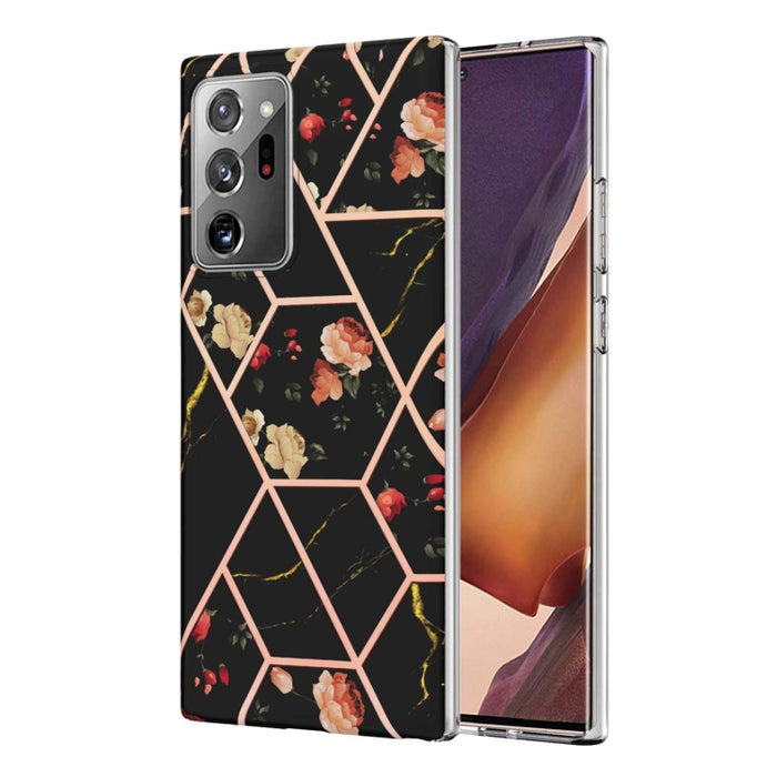 Caja de teléfono TPU con flor de mármol y empalme de galvanoplastia, For Xiaomi Mi 11T / Mi 11T Pro, For Xiaomi Redmi 10, For Xiaomi Redmi Note 9 / 10X 4G, For Samsung Galaxy Note20, For Samsung Galaxy Note20 Ultra, For Samsung Galaxy A13 5G