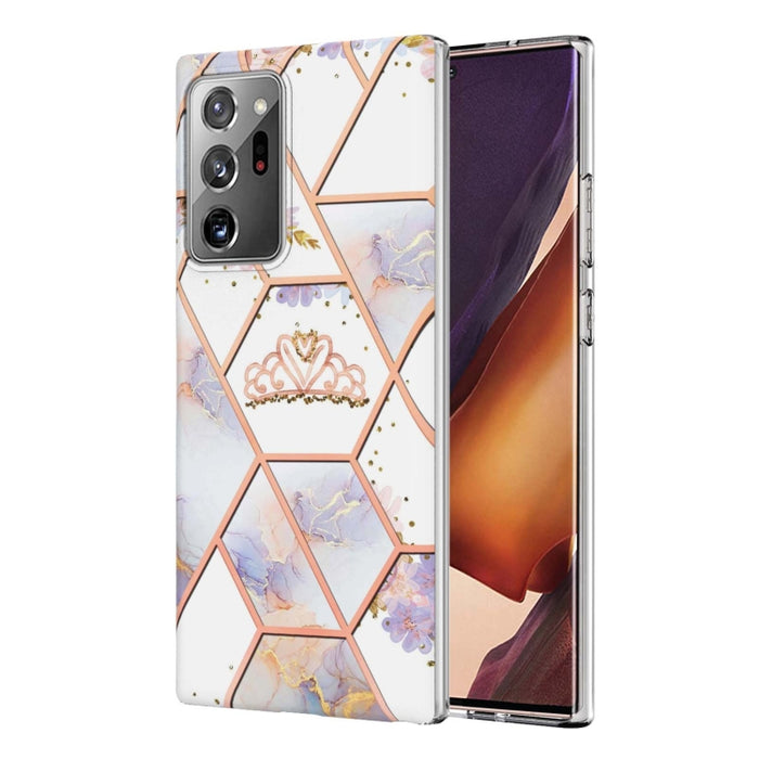 Caja de teléfono TPU con flor de mármol y empalme de galvanoplastia, For Xiaomi Mi 11T / Mi 11T Pro, For Xiaomi Redmi 10, For Xiaomi Redmi Note 9 / 10X 4G, For Samsung Galaxy Note20, For Samsung Galaxy Note20 Ultra, For Samsung Galaxy A13 5G