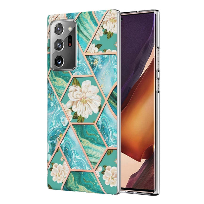 Caja de teléfono TPU con flor de mármol y empalme de galvanoplastia, For Xiaomi Mi 11T / Mi 11T Pro, For Xiaomi Redmi 10, For Xiaomi Redmi Note 9 / 10X 4G, For Samsung Galaxy Note20, For Samsung Galaxy Note20 Ultra, For Samsung Galaxy A13 5G