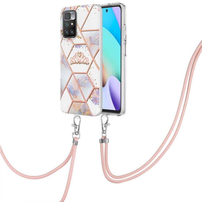 Caja de teléfono de TPU con flor de mármol y empalme de galvanoplastia con cordón, For Xiaomi Mi 11T / Mi 11T Pro, For Xiaomi Redmi 10, For Samsung Galaxy A13 5G