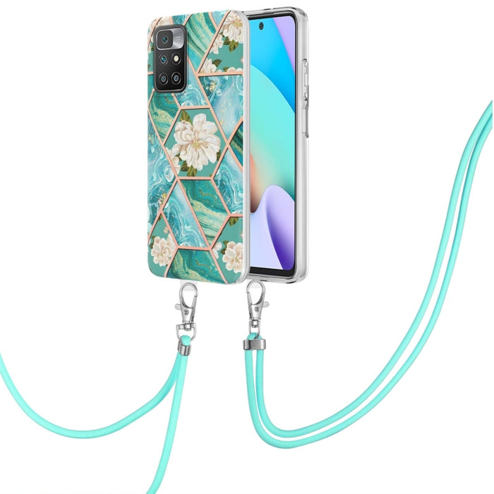 Caja de teléfono de TPU con flor de mármol y empalme de galvanoplastia con cordón, For Xiaomi Mi 11T / Mi 11T Pro, For Xiaomi Redmi 10, For Samsung Galaxy A13 5G