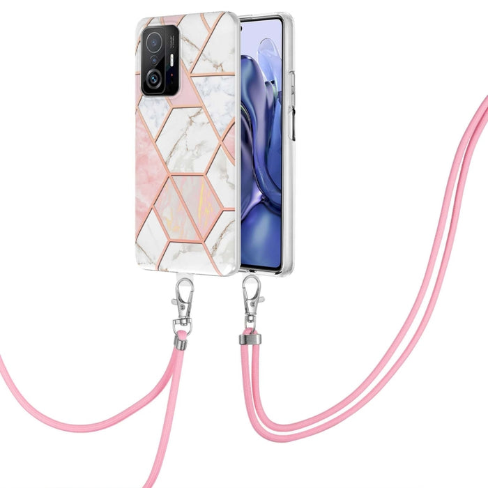 Caja de teléfono TPU de mármol con empalme de galvanoplastia con cordón, For Xiaomi Mi 11T / Mi 11T Pro, For Xiaomi Redmi 10, For Samsung Galaxy A13 5G