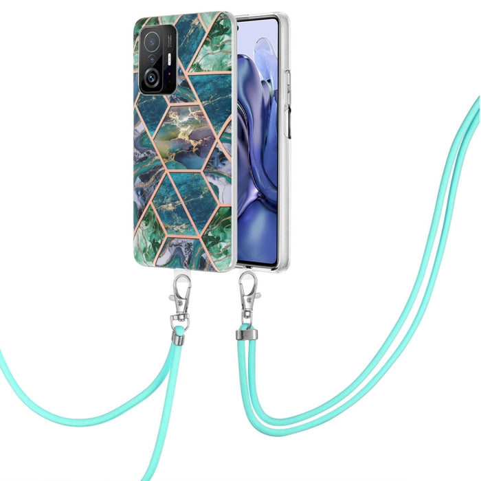 Caja de teléfono TPU de mármol con empalme de galvanoplastia con cordón, For Xiaomi Mi 11T / Mi 11T Pro, For Xiaomi Redmi 10, For Samsung Galaxy A13 5G