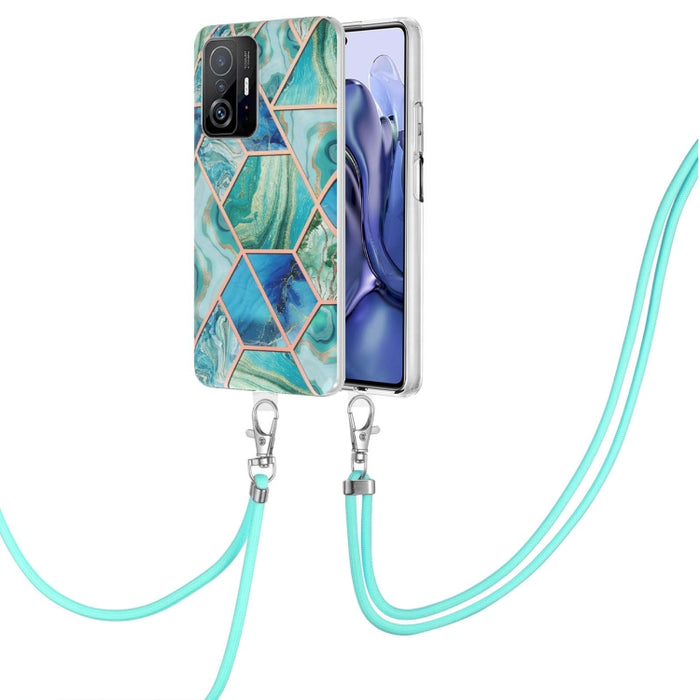 Caja de teléfono TPU de mármol con empalme de galvanoplastia con cordón, For Xiaomi Mi 11T / Mi 11T Pro, For Xiaomi Redmi 10, For Samsung Galaxy A13 5G