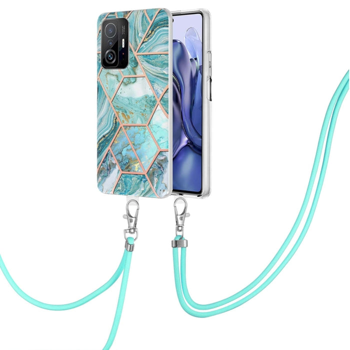 Caja de teléfono TPU de mármol con empalme de galvanoplastia con cordón, For Xiaomi Mi 11T / Mi 11T Pro, For Xiaomi Redmi 10, For Samsung Galaxy A13 5G