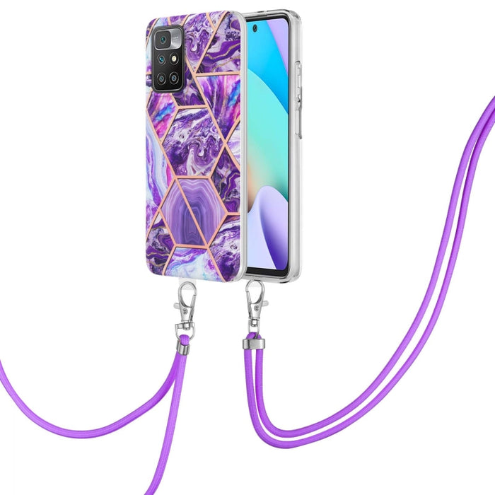 Caja de teléfono TPU de mármol con empalme de galvanoplastia con cordón, For Xiaomi Mi 11T / Mi 11T Pro, For Xiaomi Redmi 10, For Samsung Galaxy A13 5G
