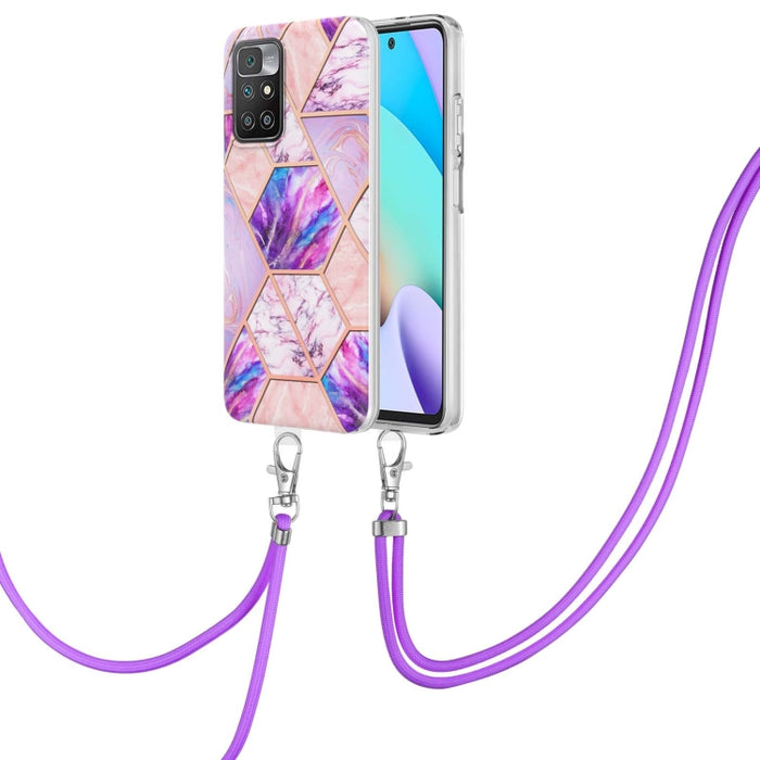 Caja de teléfono TPU de mármol con empalme de galvanoplastia con cordón, For Xiaomi Mi 11T / Mi 11T Pro, For Xiaomi Redmi 10, For Samsung Galaxy A13 5G