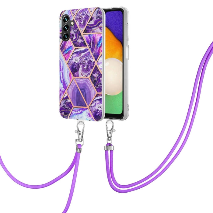 Caja de teléfono TPU de mármol con empalme de galvanoplastia con cordón, For Xiaomi Mi 11T / Mi 11T Pro, For Xiaomi Redmi 10, For Samsung Galaxy A13 5G