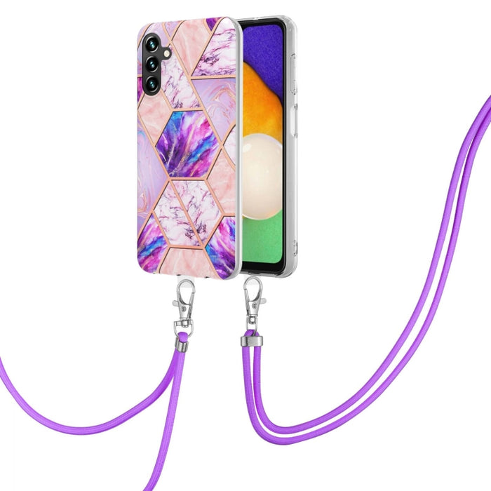 Caja de teléfono TPU de mármol con empalme de galvanoplastia con cordón, For Xiaomi Mi 11T / Mi 11T Pro, For Xiaomi Redmi 10, For Samsung Galaxy A13 5G