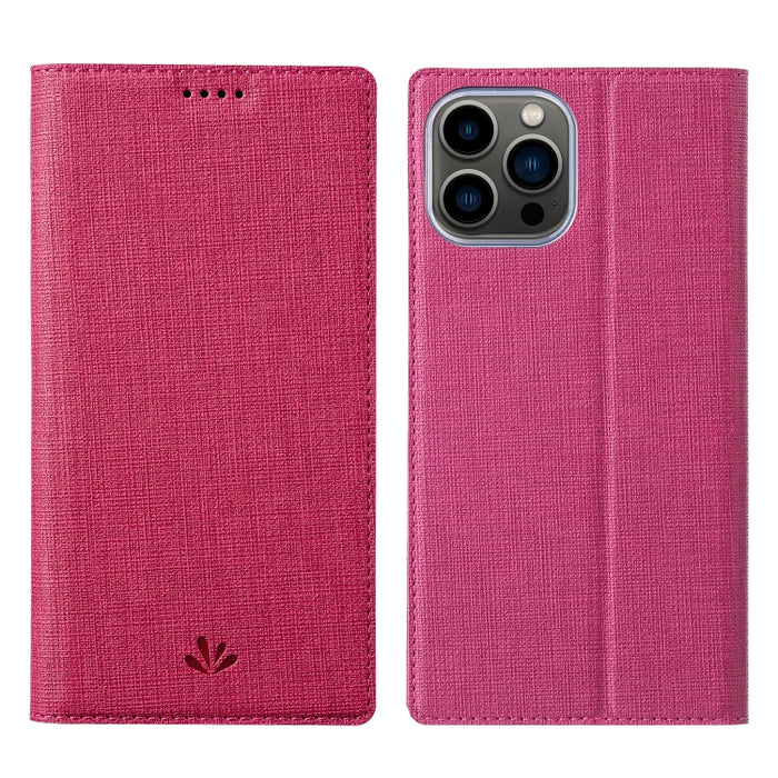 Funda de cuero con tapa horizontal magnética Magsafe a prueba de golpes de la serie ViLi DMX