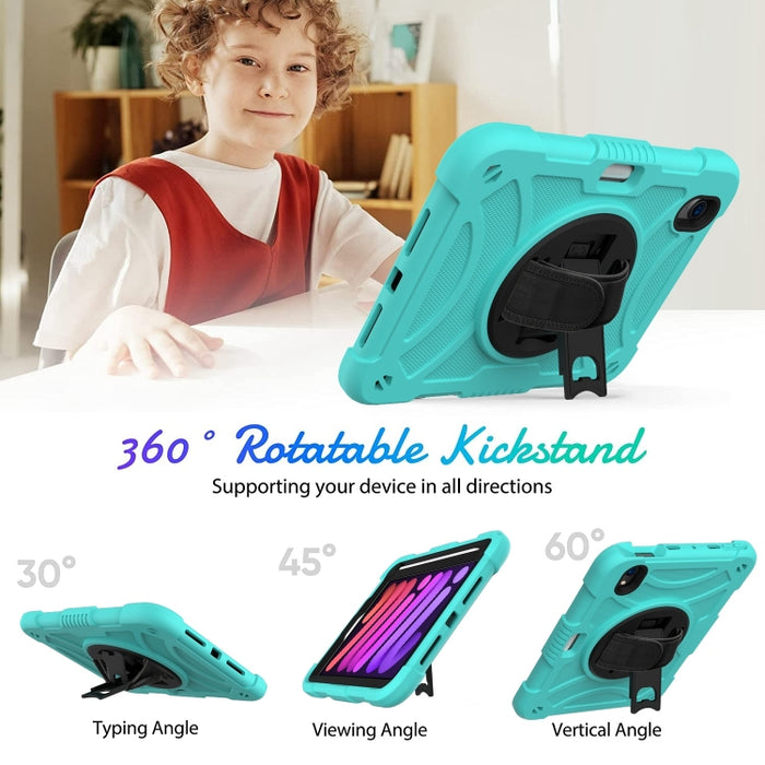 PC a prueba de golpes + funda de tableta combinada de silicona con soporte y correa de mano y correa para el hombro