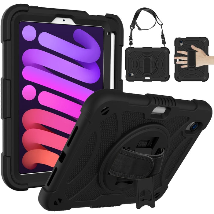 PC a prueba de golpes + funda de tableta combinada de silicona con soporte y correa de mano y correa para el hombro