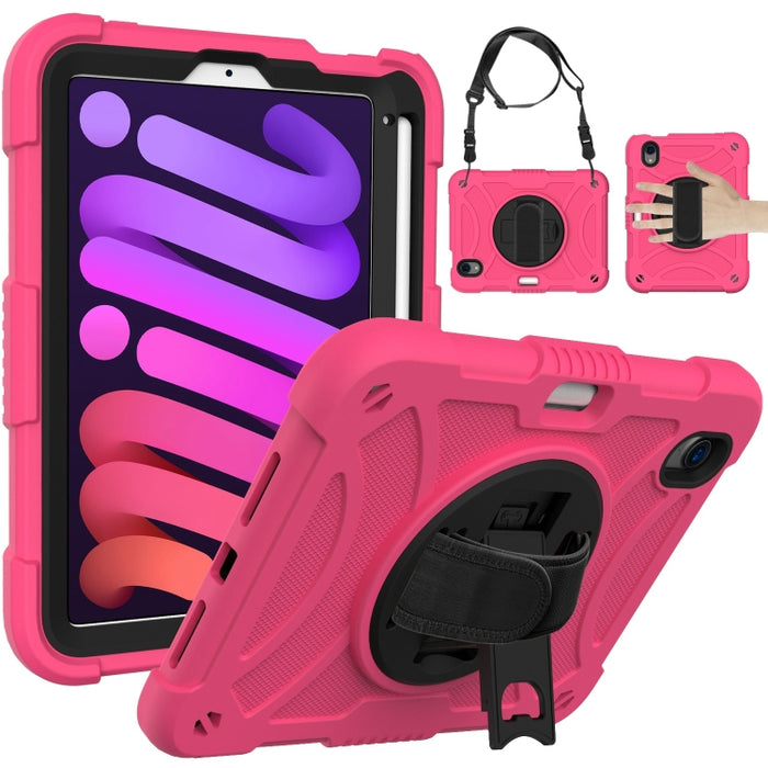 PC a prueba de golpes + funda de tableta combinada de silicona con soporte y correa de mano y correa para el hombro