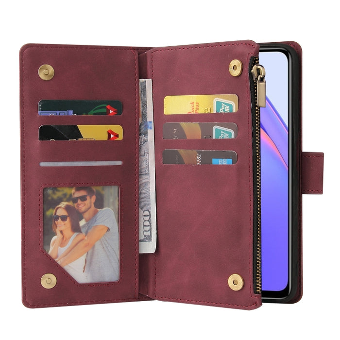 Estuche de cuero para teléfono multifuncional con ranura para tarjeta y soporte y billetera con cremallera y marco de fotos, For Xiaomi Redmi Note 9 4G, For Google Pixel 5a 5G, For Google Pixel 6 Pro, For Samsung Galaxy S22 5G