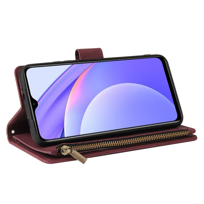 Estuche de cuero para teléfono multifuncional con ranura para tarjeta y soporte y billetera con cremallera y marco de fotos, For Xiaomi Redmi Note 9 4G, For Google Pixel 5a 5G, For Google Pixel 6 Pro, For Samsung Galaxy S22 5G