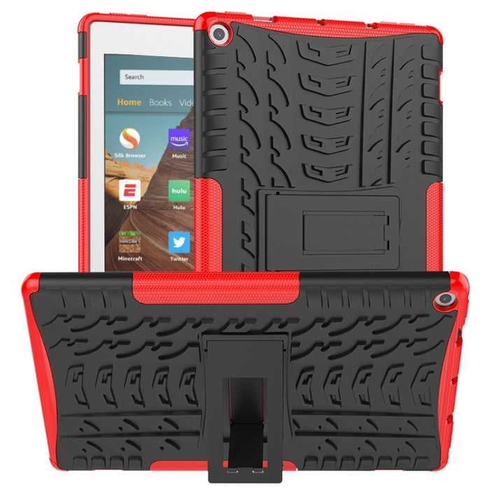 Tire Texture TPU + PC Estuche a prueba de golpes con soporte, For iPad 10.2 2021 / 2020 / 2019, For Amazon Kindle Fire HD 10 2019